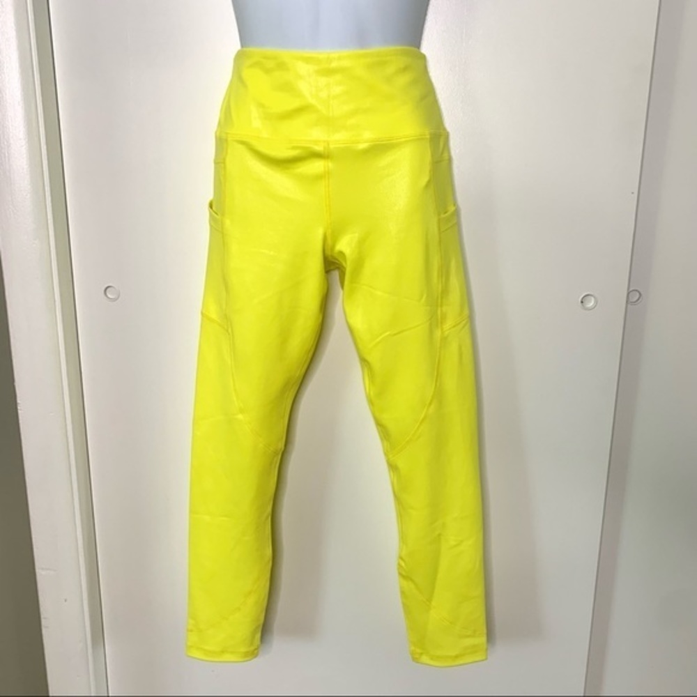 Zyia Active Neon Yellow Metallic Leggings